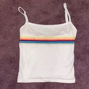 Rainbow Striped Cropped Tank